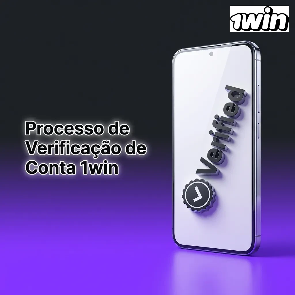 Diagrama do processo de verificação de conta 1win em cinco etapas: cadastro, envio de documentos, comprovante e selfie.