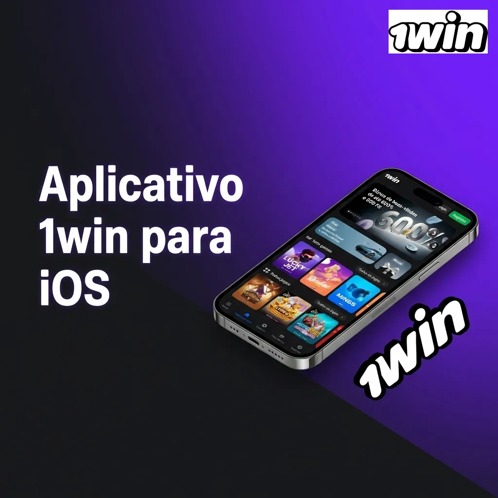 App 1win para iOS em iPhone mostrando interface de apostas otimizada para dispositivos Apple